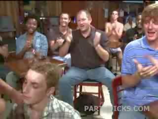 Gay bar cock party cumshots and blowjobs